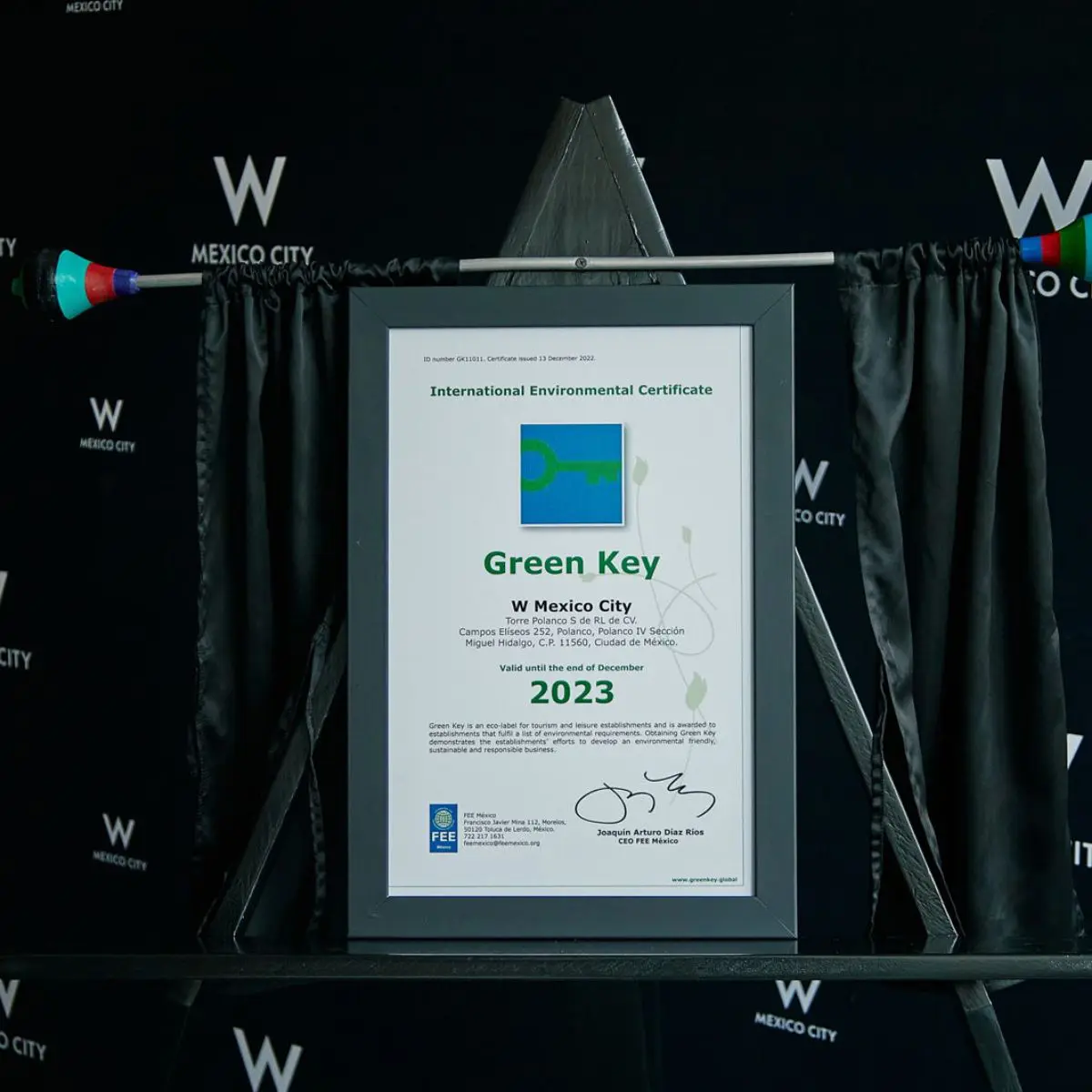 W Mexico City presenta plan de sostenibilidad Green Key del hotel W Mexico City.
